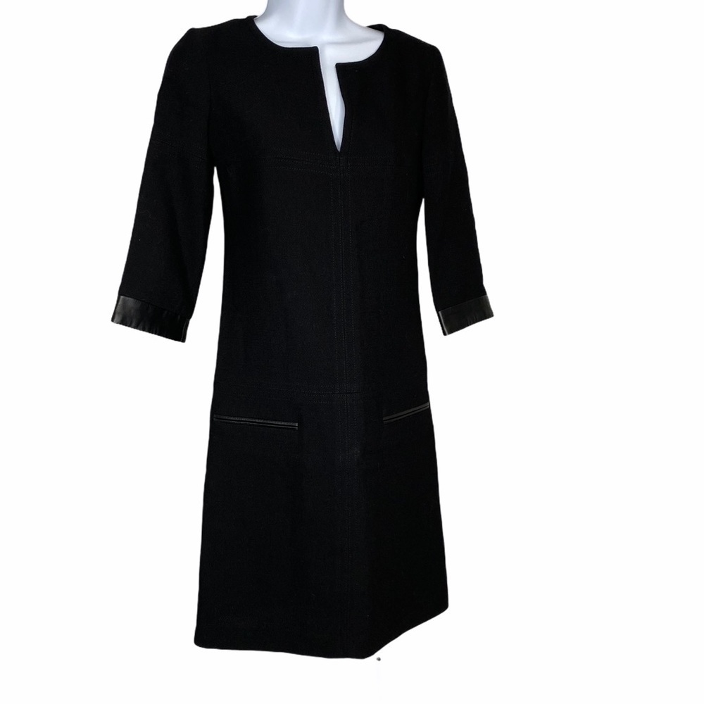 COMPTOIR DES COTONNIERS Black Wool Shift Dress